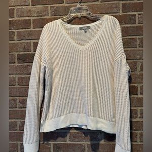 Marled Cream Metallic Sweater Size XL